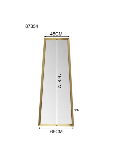 Lustro wiszące AREZZO TRAPEZ 45/65x160 - złoty