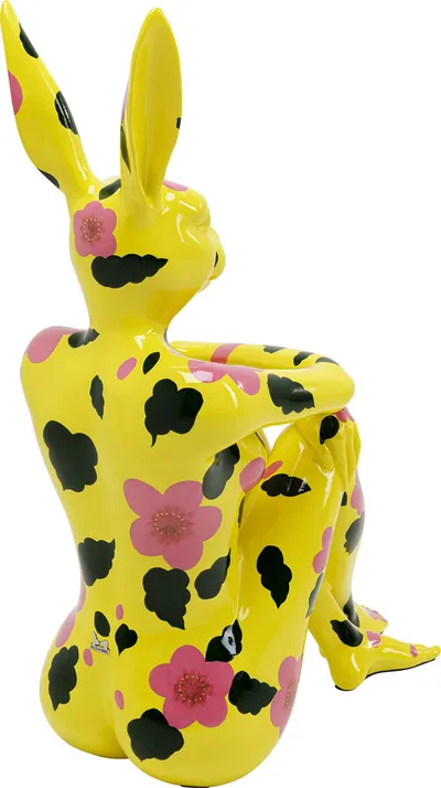 Figurka dekoracyjna GANGSTER RABBIT 80 - żółty w kwiaty