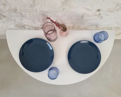 Stół półokrągły JUBI rozkładany 90 cm - grafitowy