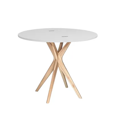 Stół półokrągły JUBI rozkładany 90 cm - jasnoszary