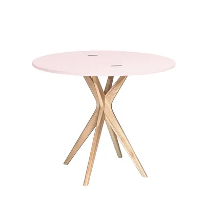 Stół półokrągły JUBI rozkładany 90 cm - różowy