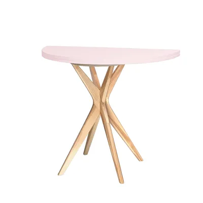 Stół półokrągły JUBI rozkładany 90 cm - różowy
