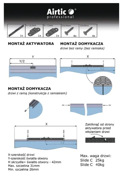Spowalniacz CENTRALNY do szaf Slide C40 / do 40 kg