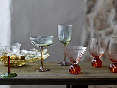 Kieliszek koktajlowy MARTINE 230 ml - czerwony/zielony