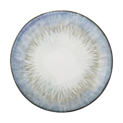Talerz ceramiczny CALEN 22 - biały/niebieski