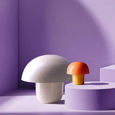 Lampa stołowa stalowa MUSHROOM MATT 50 cm - beżowy