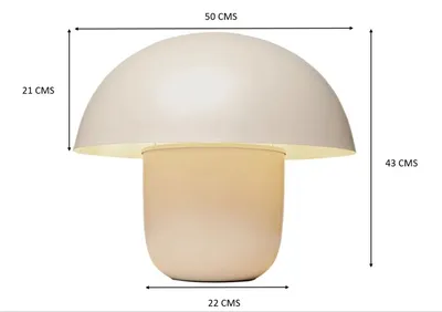 Lampa stołowa stalowa MUSHROOM MATT 50 cm - beżowy