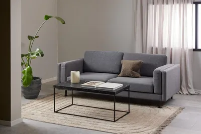 Stolik kawowy BAROSSA 110x55 - czarny marmur/czarny