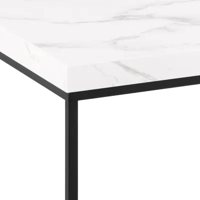 Stolik kawowy BAROSSA 110x55 - biały marmur/czarny