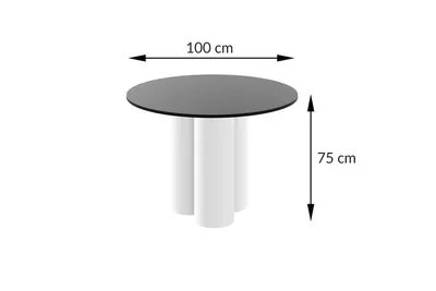 Stół okrągły RAVEO 100 cm - wysoki połysk/biały