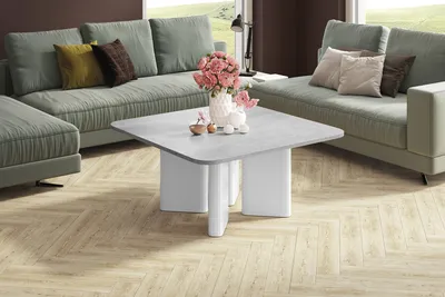 Ława DIVERSO - szary beton mat/biały połysk