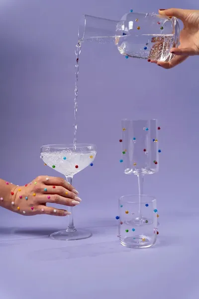Kieliszek do koktajli PARTY DOTS - transparentny/kolorowy