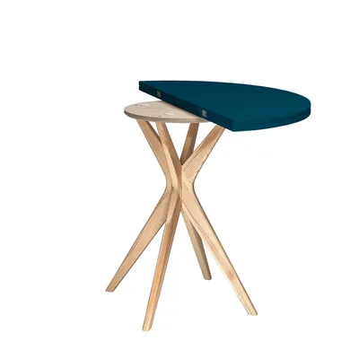 Stół półokrągły JUBI rozkładany 90 cm - petrol blue