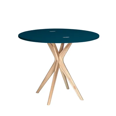 Stół półokrągły JUBI rozkładany 90 cm - petrol blue