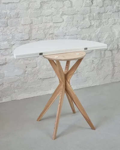 Stół półokrągły JUBI rozkładany 90 cm - czarny