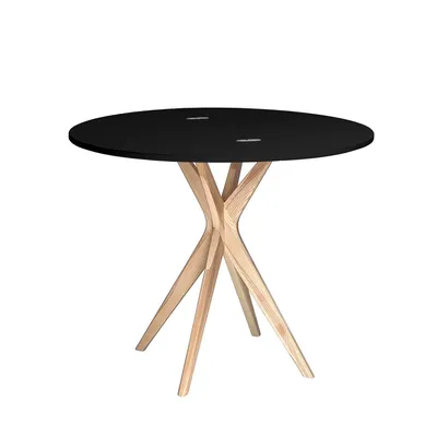 Stół półokrągły JUBI rozkładany 90 cm - czarny