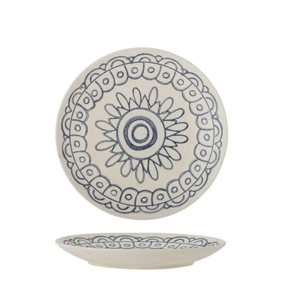 Talerz ceramiczny MAPLE 20 - biały/niebieski