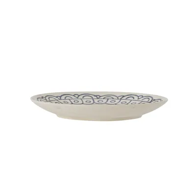 Talerz ceramiczny MAPLE 20 - biały/niebieski