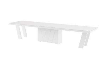 Stół rozkładany GRANDE 160/412x100 - kaszmir mat/biały połysk