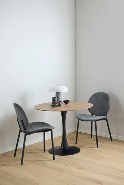 Stół okrągły MALTA 90 cm - brązowy/czarny