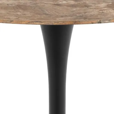 Stół okrągły MALTA 90 cm - brązowy/czarny