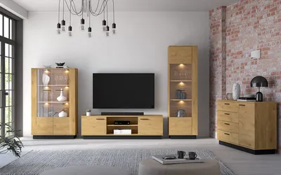 Komoda MODESTO 06 - dąb stylowy/ czarny
