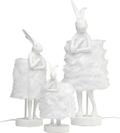 Lampa stołowa ANIMAL RABBIT 68 - biały/białe futro