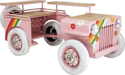 Barek w kształcie auta FLOWER POWER - różowy