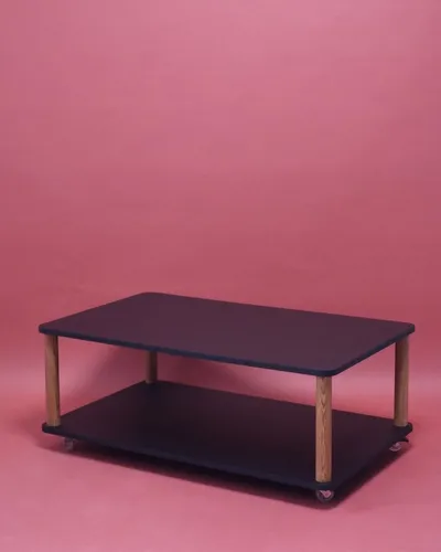 Stolik na kółkach ASHME 105x64 - granatowy