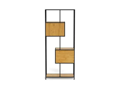 Regał z szufladami SEAFORD 77 cm - dziki dąb/czarny