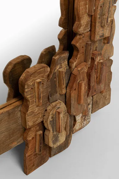 Lustro wiszące BE MIND 90x160 - drewno z recyklingu
