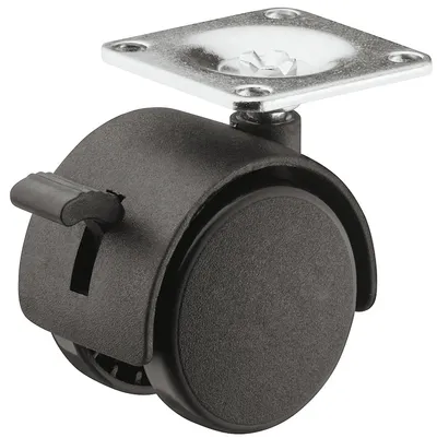 Kółko meblowe Hafele - czarne / fi 40 mm / z hamulcem / udźwig 35 kg