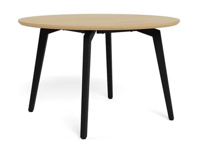 Stół okrągły CADIZ 120 cm - dąb/czarny
