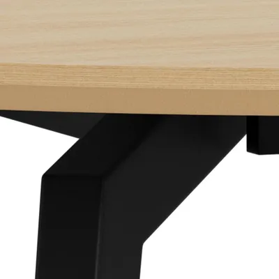 Stół okrągły CADIZ 120 cm - dąb/czarny