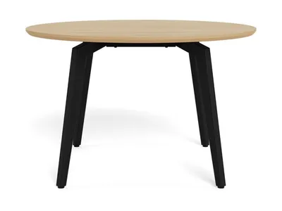 Stół okrągły CADIZ 120 cm - dąb/czarny