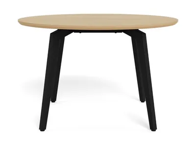 Stół okrągły CADIZ 120 cm - dąb/czarny