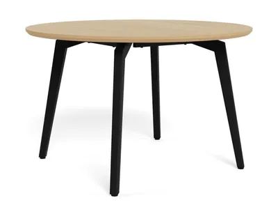 Stół okrągły CADIZ 120 cm - dąb/czarny