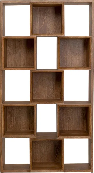 Regał drewniany CUBES BALANCE - brązowy