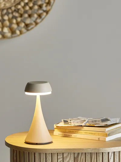 Pepple Portable Lampe, Rechargeable, Nature, Aluminum D8xH17,5 cm