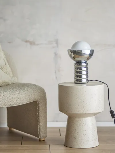 Spike Table lamp, Silver, Metal D20xH32 cm
