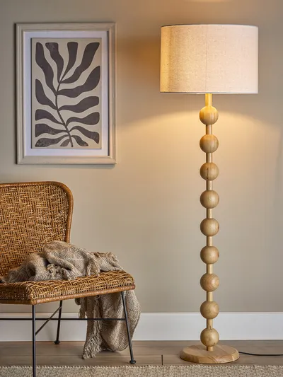 Giacoma Floor Lamp, Nature, Rubberwood D44xH154,5 cm