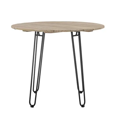 Stół ogrodowy okrągły MOLITO 90 cm - naturalny/czarny