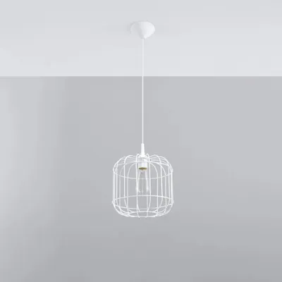 Lampa wisząca z metalowym kloszem CELTA - biały