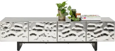 Szafka RTV CALDERA - srebrny/czarny
