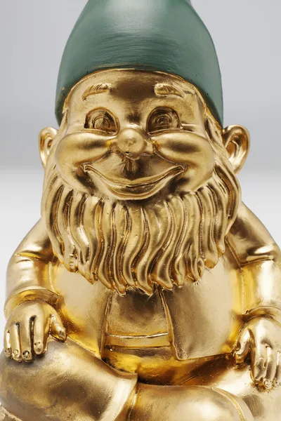 Figurka dekoracyjna GNOME SITTING - złoty/zielony