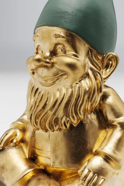 Figurka dekoracyjna GNOME SITTING - złoty/zielony
