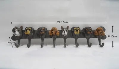 Wieszak ścienny DOG FAMILY - szary/brązowy