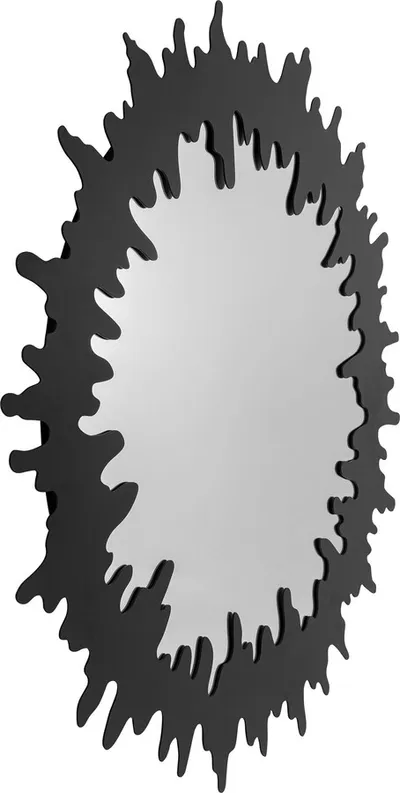 Lustro ścienne metalowe HEARTBEAT 120 cm - czarny