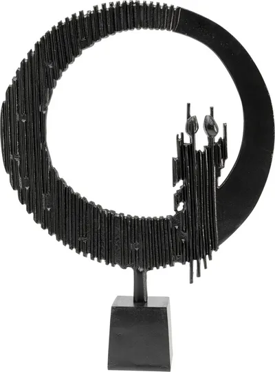 Dekoracja stojąca CIRCLE WATCH - czarny
