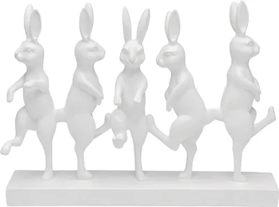 Figurka dekoracyjna DANCING RABBITS - biały